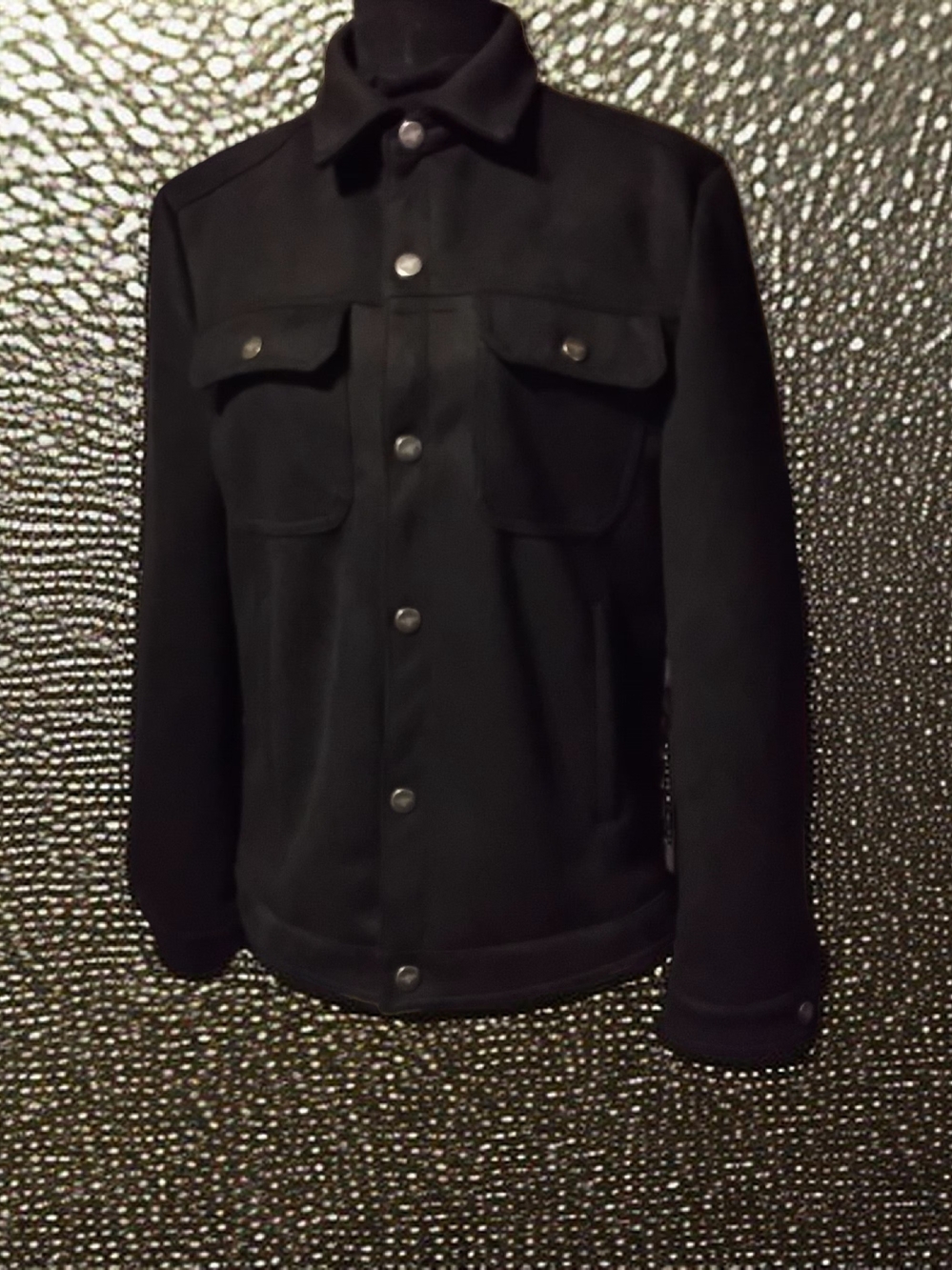 VIP Black Button-Front Lightweight Shirt Jacket Size S NWOT